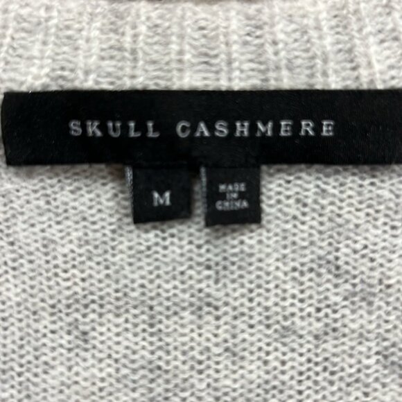 Skull Cashmere Sweater M Soft Halloween Cozy Goth Skulls - Picture 6 of 7